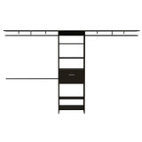 74H Black and Stainless Adjustable Width Create a Closet System