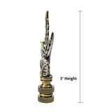 Leaves Lamp Finial Antique Brass Metal 3"h