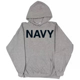Pullover/Hooded Grey Sweatshirt- Navy Medium