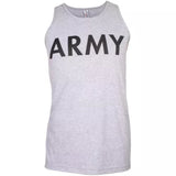 Mens Tank Top Grey Army Large