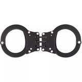Detective Double-Lock Handcuffs With 3 Hinges - Black