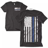 Vintage Blue Line Men'S T-Shirt Black - Large