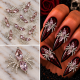 Queen - Nail Charms 10pc - #402 Silver Pink Spiders