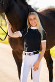 Short Sleeve Lace shirt- Black