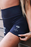 Women's High-Waisted Seamless Front Compression Training Shorts | Lift Heavy. Pray Hard.