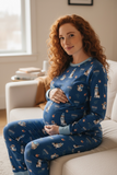 Hanukkah Pets (Women's Long Sleeve PJ) - Blue