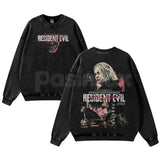 Leon S. Kennedy Operative Tee – Resident Evil Requiem RE9 Double-Sided Washed Cotton Oversized Graphic Shirt