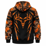 Highland Holly Hoodie – Leaf Camo Deer Antler Skull Graphic Pullover