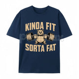 "Kinda Fit Sorta Fart" Funny Gym T-Shirt – Sarcastic Fitness Graphic Tee, Premium 100% Cotton Workout Humor Top, Soft Lived-In Heavyweight Activewear Shirt, Made in USA