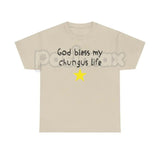 "God Bless My Chungus Life" Funny T-Shirt - Ironic Big Chungus Meme Tee, Sarcastic Religious Parody Shirt, Wholesome Internet Culture Apparel