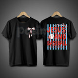 "2 Sides: Jesus & Baseball" Coquette T-Shirt – Cute Christian Athlete Graphic Tee, Premium 100% Cotton Pink Bow Baseball Top, Soft Lived-In Heavyweight Faith & Sports Shirt, Made in USA