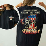 Daredevil Legend Evel Knievel Tee โ Live Hard Ride Fast T-Shirt, American Rider Unisex Cotton Shirt, Cool Biker Gift