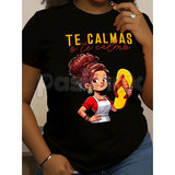 Funny "Calm Or I Will Calm You" Spanish Mom T-Shirt – Mexican Motherhood Graphic Tee, Premium 100% Cotton Latina Humor Top, Soft Lived-In Heavyweight Sarcastic Summer Shirt, Made in USA