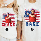 Funny "Shake and Bake" 4th of July T-Shirt – Couples Independence Day Matching Novelty Graphic Tee