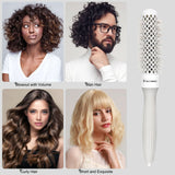 Eagle Fortress XL Ceramic + Ionic Round Hair Brush 0.98 in - Grey