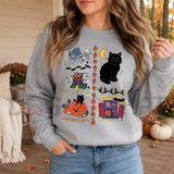 Vintage 90s Halloween Haunted House Fleece Crewneck Sweatshirt