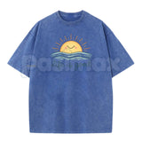 Life is Good Vintage Washed T-Shirt – Retro Crew Neck Graphic Tee, Positive Vibes Lightweight Cotton Top, Sincere Inspirational Streetwear