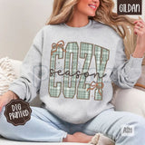 Plaid Cozy Sweatshirt | Trendy Women's Winter Sweater | Rustic Buffalo Plaid Crewneck | Warm Holiday Layering Jumper