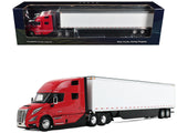 Volvo VNL 860 HighRoof Sleeper and 53 Trailer with Skirts Red with White Trailer 1/50 Diecast Model by First Gear