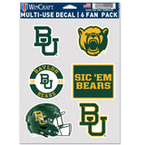 Baylor Bears Decal Multi Use Fan 6 Pack Special Order
