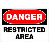 5028911 SIGN DNGR RSTRCTD 10X14 Hillman English White Danger Sign 10 in. H X 14 in. W (Pack of 6)