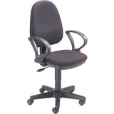 Interion® Multifunctional Chair With Mid Back Fixed Arms Fabric Black