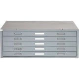 Interion® 5 Drawer Blueprint Flat File Cabinet 53-3/4W Gray