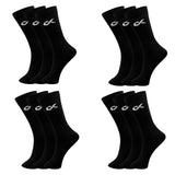 Xjarvis Texas Mens Formal Crew Socks For Office Business School Uniform & Work Use | Cotton Rich Odour-Free Breathable Calf-Length Socks For Men |Pack Of 12 (Black),Black,,B0DQCQG165