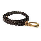 Romp Fashion Women Dark Brown P.U Leather Braided Belt