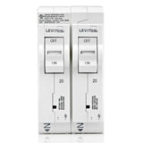 Leviton LSPD2T Surge Protective Device with Two 20A 1Pole PlugOn Standard Branch Circuit Breakers, Thermal Magnetic, 120/240