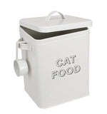 Cat Food Storage Container Farmhouse Pet Food Storage Containers with Lid and Scoop, Perfect Vintage Durable Canister Treats Tin