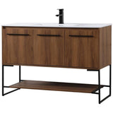 Elegant Kitchen And Bath 48 Inch Single Bathroom Vanity Cabinet - Walnut Brown