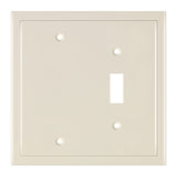 Henne Bery Modern Edge Decorative Wall Plate Switch Plate Outlet Cover, Durable Solid Zinc Alloy (Blank/Toggle, Light Almond)