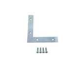 QCAA Heavy Duty Flat Corner Irons Joining Bracket for Wood Table, Chairs, Zinc Plated, 5x5x7/8x0.79, Made in Taiwan, 10 Pack