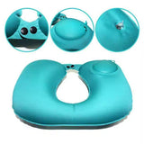 Kumishri Inflatable Travel Neck Pillow, Adjustable Valve UShaped Cushion For Airplane, Car & Office, Compact Portable Head Supp