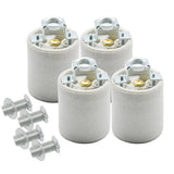 E26 Socket,Standard Medimun Screw Socket E26 E27 Bulb Lamp Holder,Screw Fixing for E26 Halogen Incandescent LED Light Bulb (4Pa