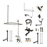 Kingston Brass CCK1175DPL Vintage 7-Inch Centerset Clawfoot Tub Fixture with Shower Riser Package Combo, Oil Rubbed Bronze