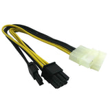 COMeap (3-Pack Molex to 6 Pin 8 Pin GPU Power Adapter, 8 Pin (6+2) Male PCI Express to 2X Molex PCIe Power Adapter Cable 9-inch(