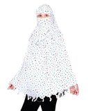 Vidox Cotton Long Scarf For Women & Girls Universal Size Scarf & Mask Combo, Uv Protection For Drivers, White Printed Design F
