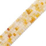 BEADIA Natural Yellow Jade Beads 4x2mm 120pcs Faceted Rondelle Loose Semi Gemstone Beads for Jewelry Making Design