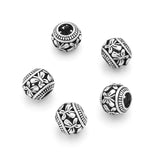 40pcs Butterfly Symbol of Transformation Large Hole Round Beads (Hole 4.5mm) Antique Silver Spacer for Earrings Bracelet Necklac
