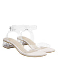 Shoetopia Stylish Cream Transparent Kitten Heels For Women & Girls /Eu41,Cream,8,B0DZVR47R6