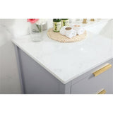Elegant Decor Larkin 60 Solid Wood Mdf Single Bathroom Vanity In Gray Finish