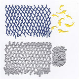 Metal Irregular Fishing Net Cutting Dies, Summer Fish Die Cuts Embossing Stencils Template Mould for Card Scrapbooking and DIY C