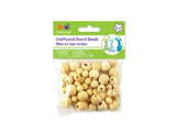 Krafty Kids 24202121003 CW330 Craftwood Assorted Round Beads, 10mm16mm, Natural, 60Piece