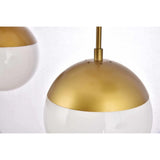Living District Eclipse 7 Lights Black Pendant With Frosted White Glass