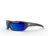 EDGE Reclus ANSI-Rated Safety Glasses - Black Frame/Blue Mirror Tinted Lenses