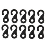 10pcs Camping Tent Hook Canopy Windproof Hook Plastic Shock Bungee Cord Hook Elastic Rope End Buckle