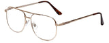 Calabria 1106 Aviator Reading Glasses with Gold Frame & Clear Lens - Metal | Wire Rimmed Aviator Readers for Men & Women | UV Pr