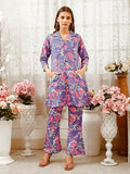 Shienzy Collared Kurta Pant Set || Co Ord Set || Pocket Kurta Pant Set For Women Purple 2Xl